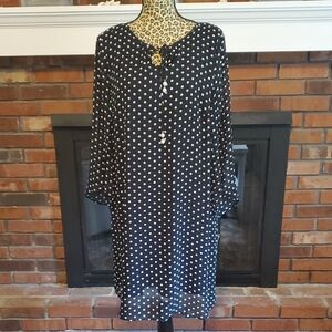 Roz & Ali Navy Dress with White Dots